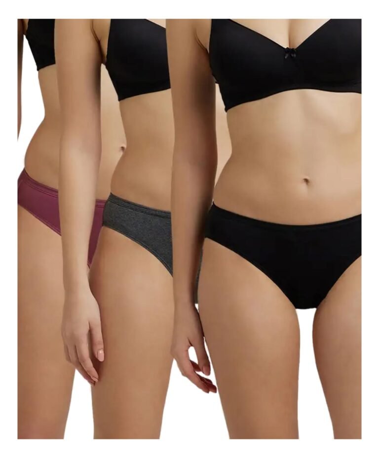 Jockey 1410 Women Medium Coverage Super Combed Cotton Bikini with Concealed Waistband and StayFresh Treatment_(Pack of 3, Colors & Prints May Vary)