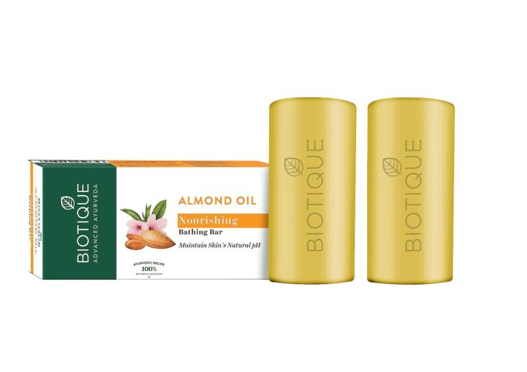 Biotique Almond Oil Nourishing Bathing Bar| Ayurvedic and Organically Pure| Maintains Skin’s Natural pH |100% Botanical Extracts| Suitable for All Skin Types | 150gm (Pack Of 2)