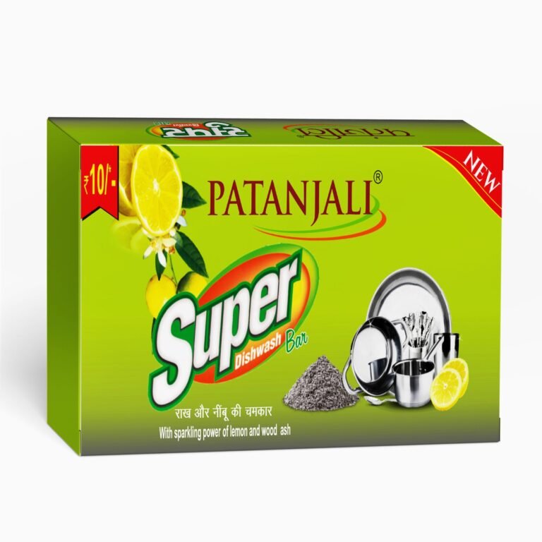 Patanjali Super Dishwash Bar 130g, Effective Dish Cleaning Bar for Utensils