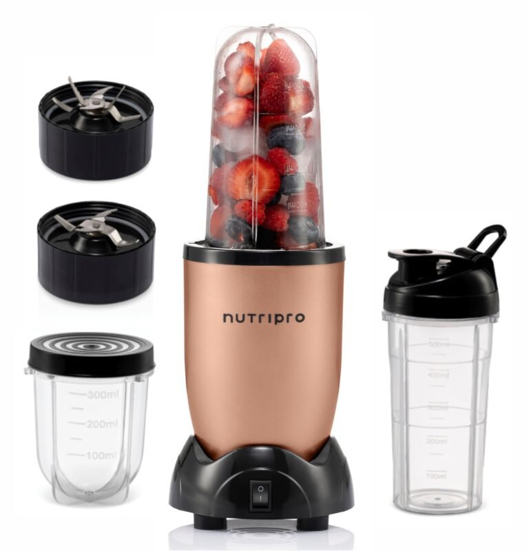 NutriPro Juicer Mixer Grinder – Smoothie Maker – 500 Watts (3 Jars & 2 Blades, Gold) – 2 Year Warranty