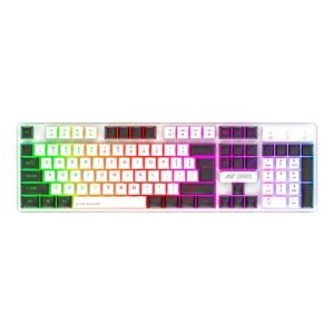 Ant Esports MK1700 RGB Wired Gaming Keyboard, Full Size 104 Keys with LED Backlit, Silent Membrane, 12 Multimedia Keys, USB Plug & Play for PC & Laptop (Mercury)