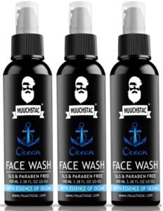 Muuchstac Ocean Face Wash for Men | Fight Acne & Pimples, Brighten Skin, Clears Dirt, Oil Control, Refreshing Feel – Multi-Action Formula (3×100 ml)