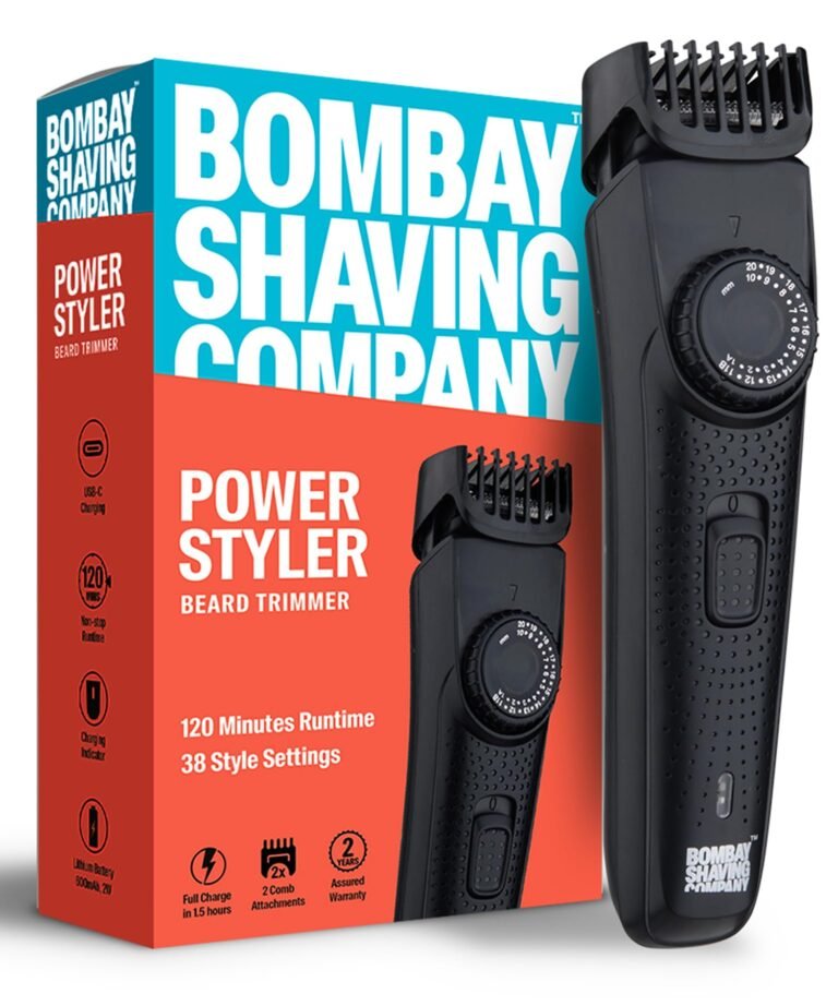 Bombay Shaving Company Beard Trimmer For Men | Beard Trimmer for Man | Hair Trimmer for Man | Type C, 120 Min Runtime, 38 Settings, Cordless | Trimmer Men Beard | Trimmers for Man