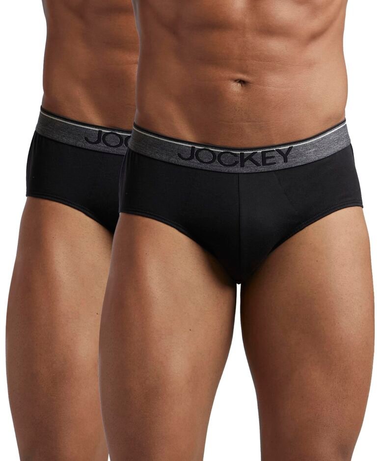Jockey 8037 Men Super Combed Cotton Solid Brief with Ultrasoft Waistband_(Pack of 2)