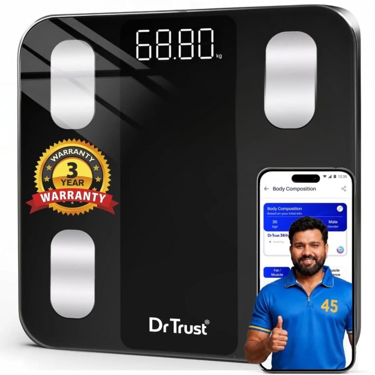 Dr Trust USA Legend Smart Scale | 20+ Parameters | US FDA approved | Unlimited Users Bluetooth BMI Weight Scale with 3 Years Warranty Weighing Machine & Body Fat Analyzer for Health Monitoring (Black)