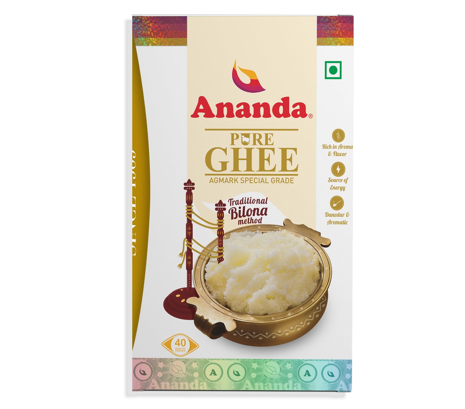 Ananda Pure Ghee Pack, 900ml (Packaging may vary )