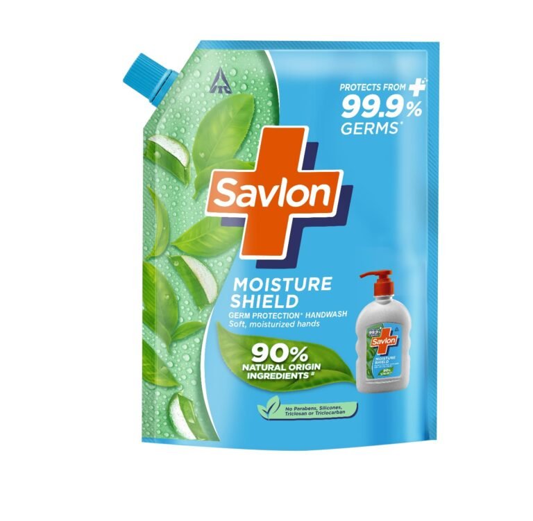 ITC Savlon Moisture Shield Germ Protection Liquid Handwash Refill Pack 1.3L | 99.9% Germ Protection | 90% Natural Origin Ingredients | Family Size Refill Hand wash | Value Pack