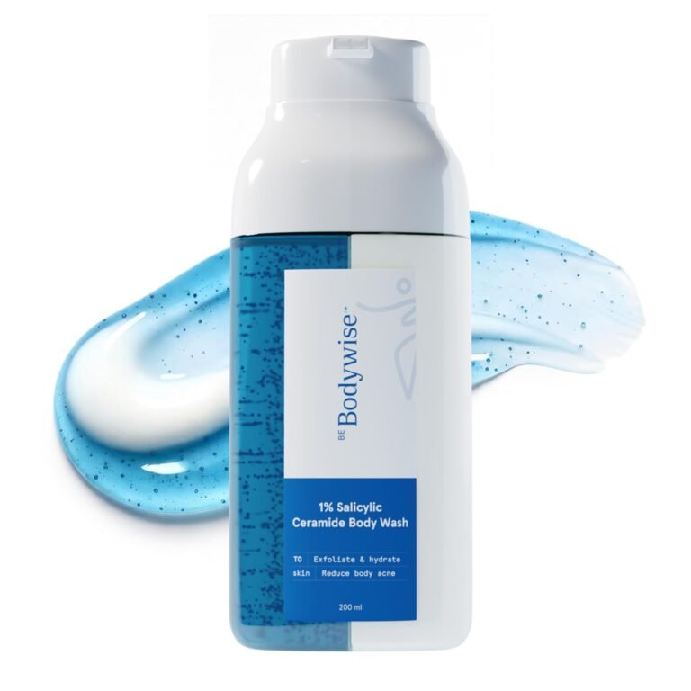 Be Bodywise Moisturizing Body Wash Shower Gel 200ml | Salicylic Acid & Ceramide | Body Acne, Strawberry Skin & Deep Hydration | Dual Pump, 2 in 1 Body Wash | Gentle, Non Drying & Paraben-Free
