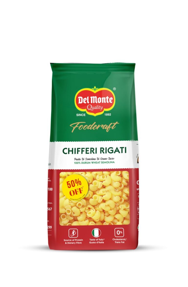 Del Monte Foodcraft Chifferi/Elbow Pasta 400g | 100% Durum Wheat/Semolina/Sooji Healthy Pasta | No Maida | Authentic Italian Taste | High Protein & Fibre | 100% Vegetarian, 0% Trans Fat