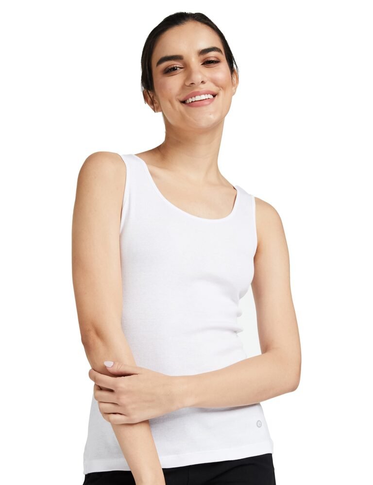 Enamor Sleeveless Scoop Neck Regular Length Tank Top For Women – Relaxed Fit, Soft and Breathable Cotton – E025