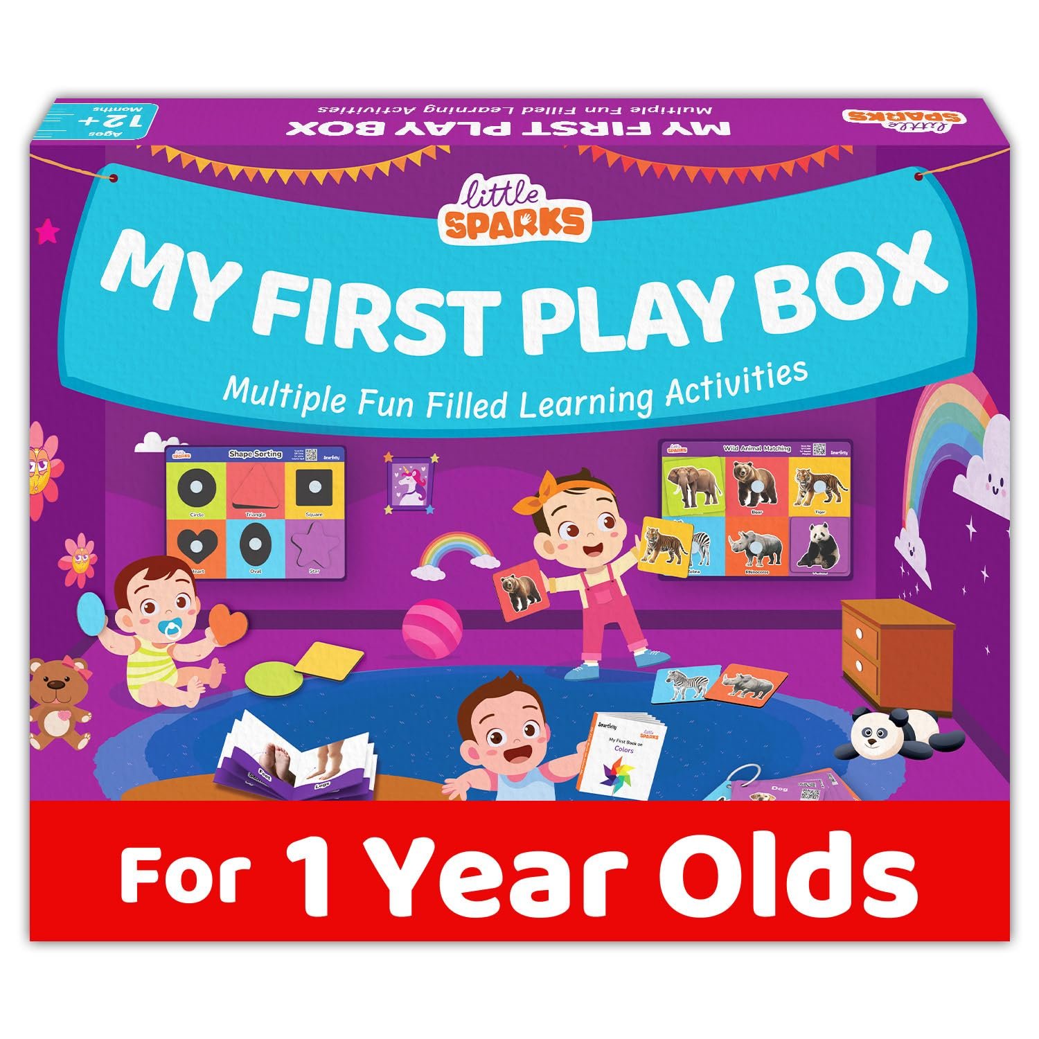 Smartivity 5in1 Montessori Play Box for 1+ Years Boys & Girls | 5 Educational Activities | Birthday Gift for 1+ Year Old Kids I Brain Boosting Toy, Builds – Motor, Shapes, Matching Skills