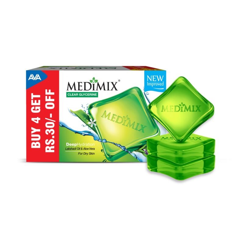 Medimix Clear Glycerine Bathing Bar Soap 100g (3+1) | For Dry Skin