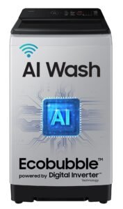 Samsung 8 Kg, 5 Star, AI Wash, AI Energy Mode, Wi-Fi, Ecobubble, AI VRT+, Super Speed, Soft Closing Door, Digital Inverter, Fully-Automatic Top Load Washing Machine (WA80F08S2LTL, Lavender Gray)