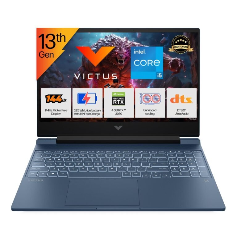 HP Smartchoice Victus, 13th Gen Intel Core i5-13420H, 4GB RTX 3050,16GB (Upgradeable) 512GB SSD, 144Hz, 300nits, 15.6’’/39.6cm, Win11, Office24, Blue, 2.3kg, fa2190/91tx, Xbox Gamepass*, Gaming Laptop