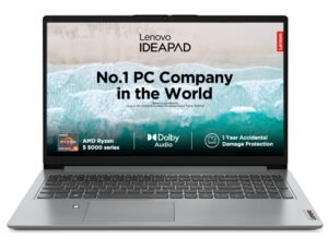 Lenovo IdeaPad Slim 1, AMD Ryzen 5 5500U, 16GB RAM, 512GB SSD, HD, 15.6″, Windows 11 Home, MS Office 21, Cloud Grey, 1.61Kg, 82R400ERIN, Integrated AMD Graphics, 1Yr ADP Free, Thin and Light Laptop