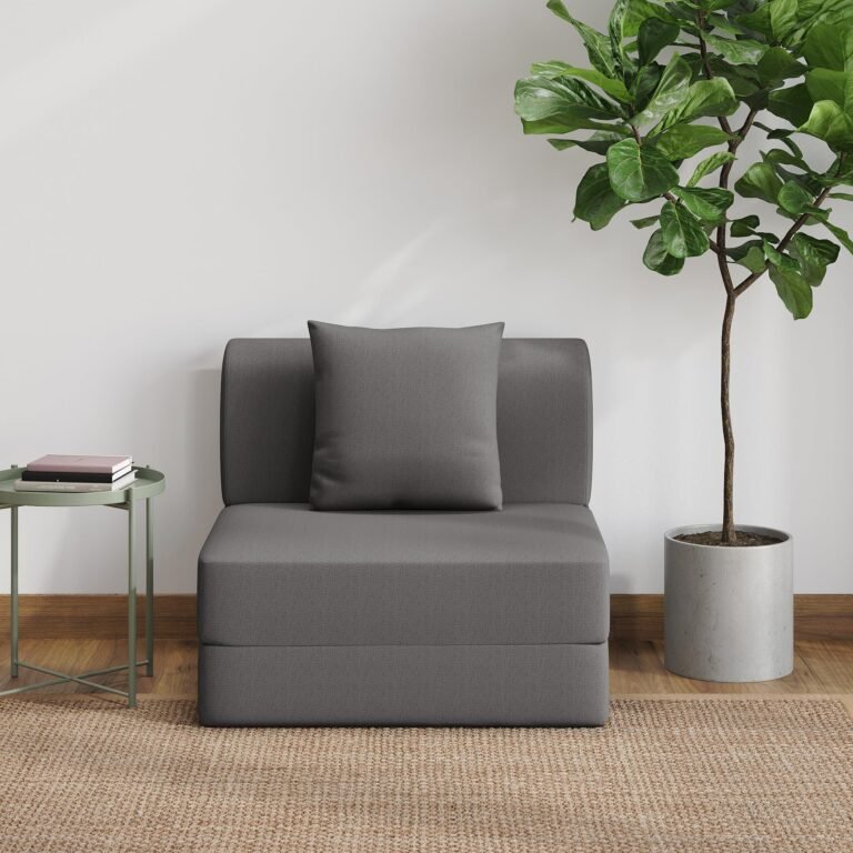 Wakefit Flipper Sofa Cum Bed – One Seater (6’x2.5′) Feet- WarpKnit Grey