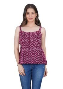 Women’s Casual Printed Sleeveless Peplum Top | Tops for Women