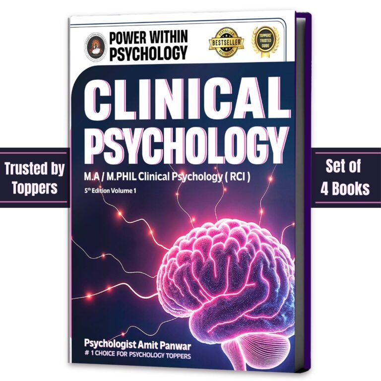 PWP MPhil / MA Clinical Psychology (4 Books Set) – PsyD & Post Graduate Diploma in Clinical Psychology (RCI) Entrance Exam Preparation Book – New & Updated Edition 5, 2026 – Power Within Psychology