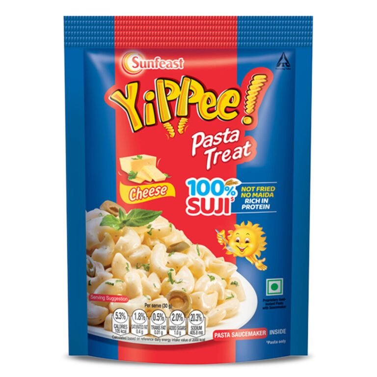 Sunfeast YiPPee! Pasta Treat | Cheese | Soft & Cheesy instant Pasta Made with Suji/ Rava 65g/70g/74.7g( weight may vary)