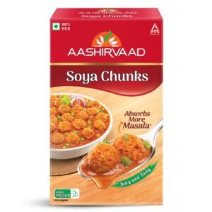 Aashirvaad Soya Chunks, 100% Veg, Absorbs More Masala, Juicy & Tasty, High Protein, 200g Pack