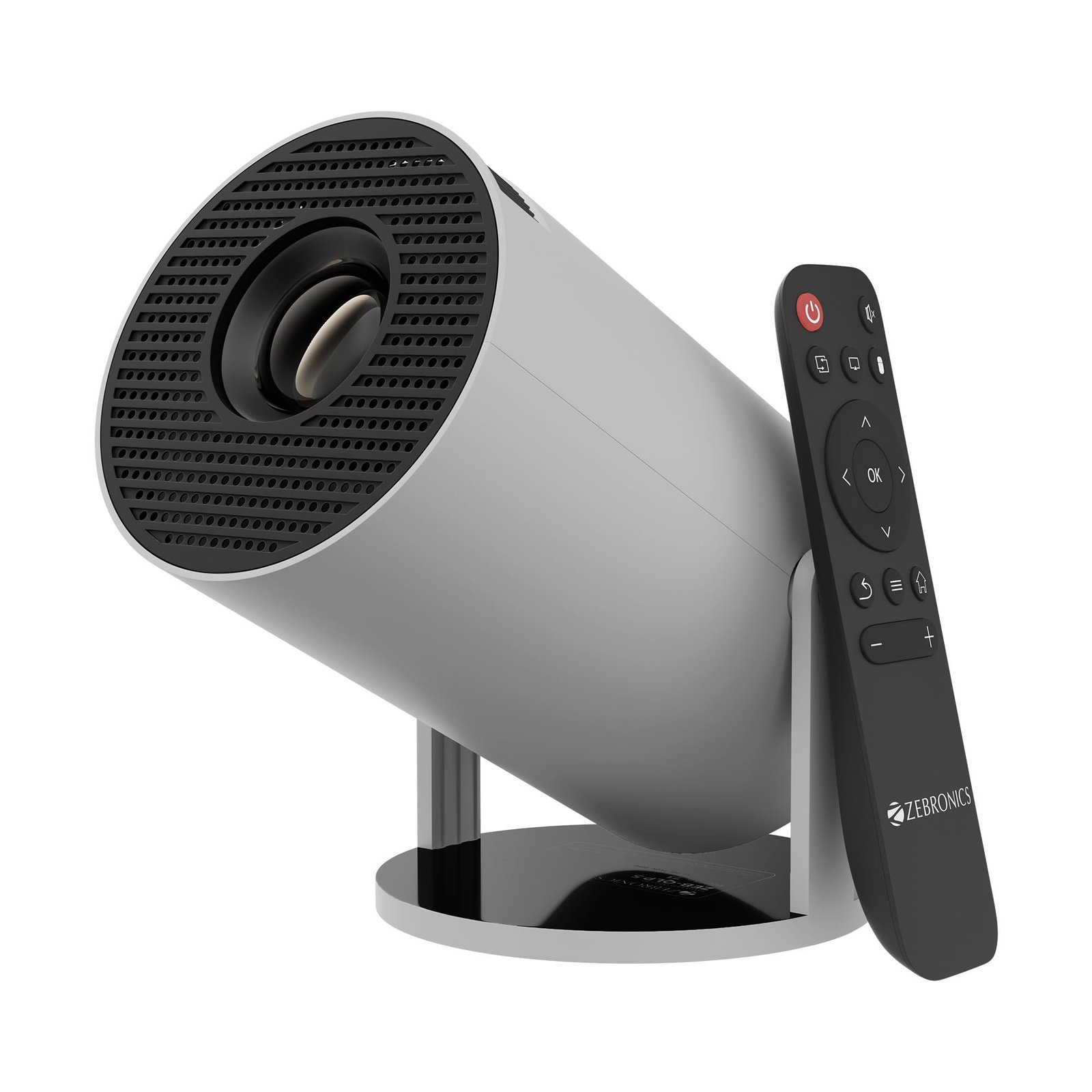 Zebronics PixaPlay® 73 Android Smart Projector, 720p Native, Support 4K, OTT Apps (Netflix, PrimeVideo, Hotstar), 200° Rotatable, 3700 Lumens, Auto Keystone, Miracast, 3W Speaker, 130″ Screen, WiFi|BT