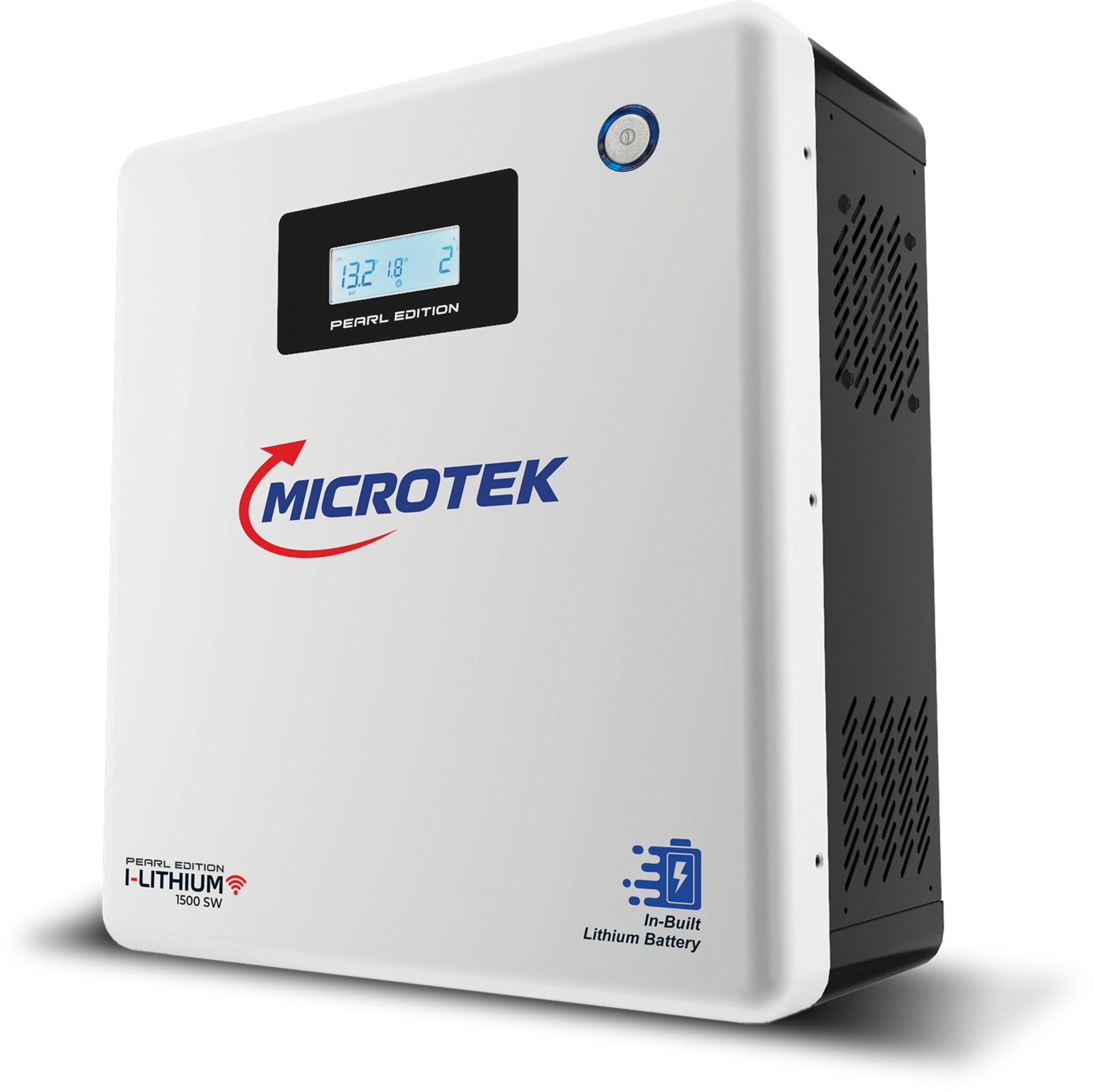 Microtek I-Lithium 1500 SW WiFi Pearl Edition Inverter (1100VA/925W) with 1280Wh 12.8V Li-Ion Battery | 12+ Year Life | 5-Year Onsite Warranty | Ideal for Home, Office & Shop | White | 1100VA, 925W