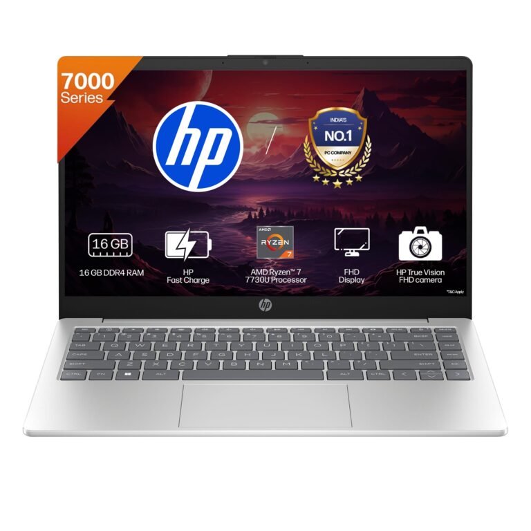 HP 14, AMD Ryzen 7 7730U (16GB DDR4, 512GB SSD) FHD, Anti-Glare, Micro-Edge, 14”/35.6cm, Win11, M365 Basic(1yr), Office Home24, Silver,1.4kg, EM0104AU, FHD Camera w/Privacy Shutter, Backlit Laptop
