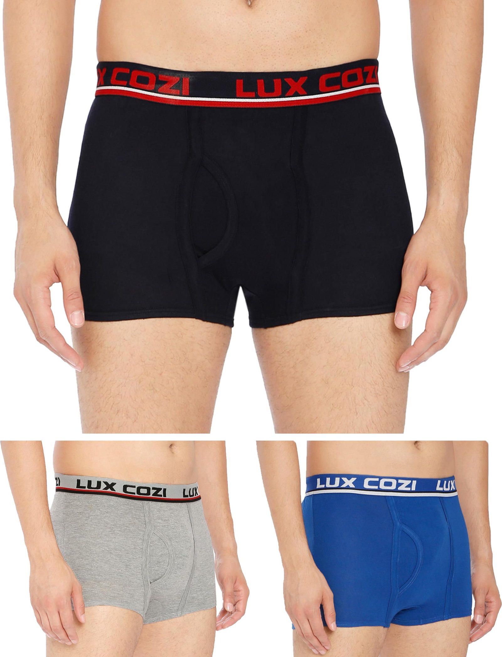 Lux Cozi Men’s Cotton Bigshot Trunk – Pack of 3