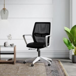 Interio by Godrej Vurv Mesh Mid Back Study Chair (Black Ink)
