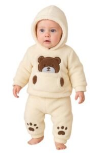 PYC Kids Winter Panda Hoodie Jacket, White and Black, Plush Material, Cute Animal Design, Warm Cozy Outerwear for Children