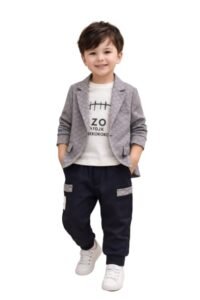 Boys Shirt Pant & Jacket Set | Cotton Blend Casual & Party Outfit for Kids | Boys 3-Piece Clothing Set | Comfortable Outfit for Birthday & Outings