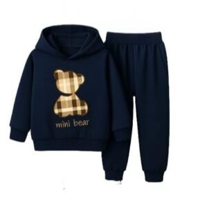 Positive Vibes™Kids Hoodie and Jogger Set – Stylish & Comfortable Sportswear for Boys and Girls (1-6 Years) (Baby Boys, Nevy blue, 2-3 year)