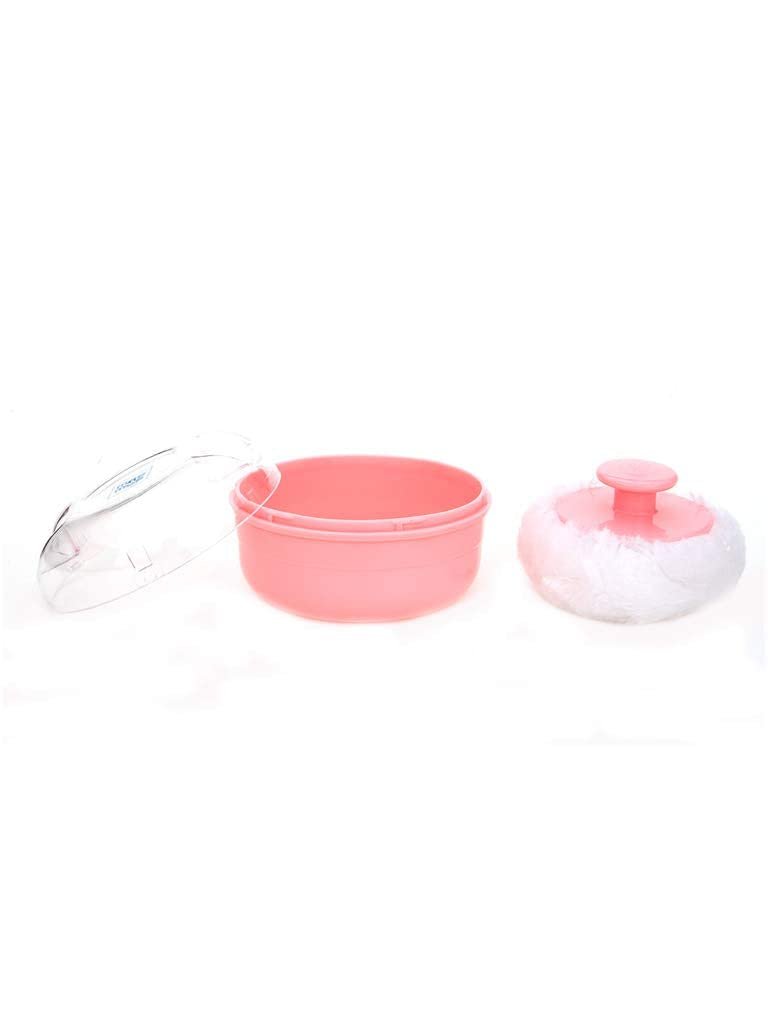 Mee Mee Soft Feel Baby Powder Puff – BPA Free | Box Holder Container for New Born and Kids | Pink Color (Single Pack) | Talc-Free Ingredients | Gentle Skin Application