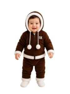 S K Costumes Baby Boys & Girls Hooded Sweater | Stylish Zipper Design | Soft Acrylic Wool Winter Wear