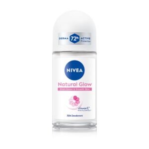 NIVEA Natural Glow Smooth Skin Deodorant Underarm Roll On For Women|Vitamin C,Vitamin E,Avocado Oil And Licorice Extract|72 H Even Toned,Smooth & Bright Underarms|0% Alcohol And Dermat Approved|50 Ml