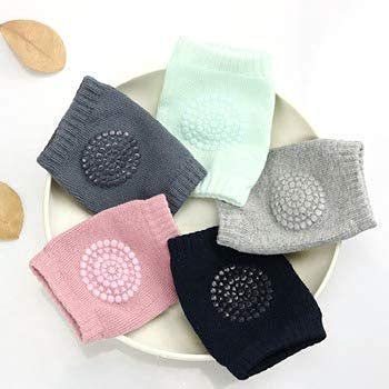2 Pair Baby Knee and Elbow pad Baby Crawling Elbow pad Baby Leg Warmer Baby Kneecap (Multi Color) ((Dote))