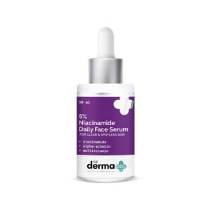 The Derma Co 5% Niacinamide Daily Face Serum with Alpha Arbutin & Multivitamin – 30ml | Clears Skin | Fades Spots