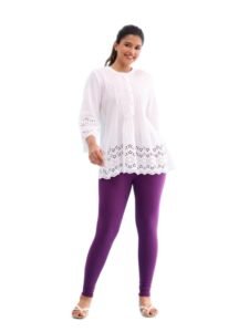 GO COLORS Soft Cotton Stretch Ankle Length Leggings for Women | Breathable