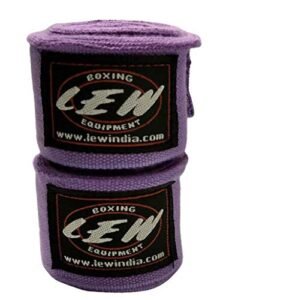 LEW Mexican Style Boxing 500cm with Elastic Hand & Wrist Support Multicolor Handwraps (Purple)