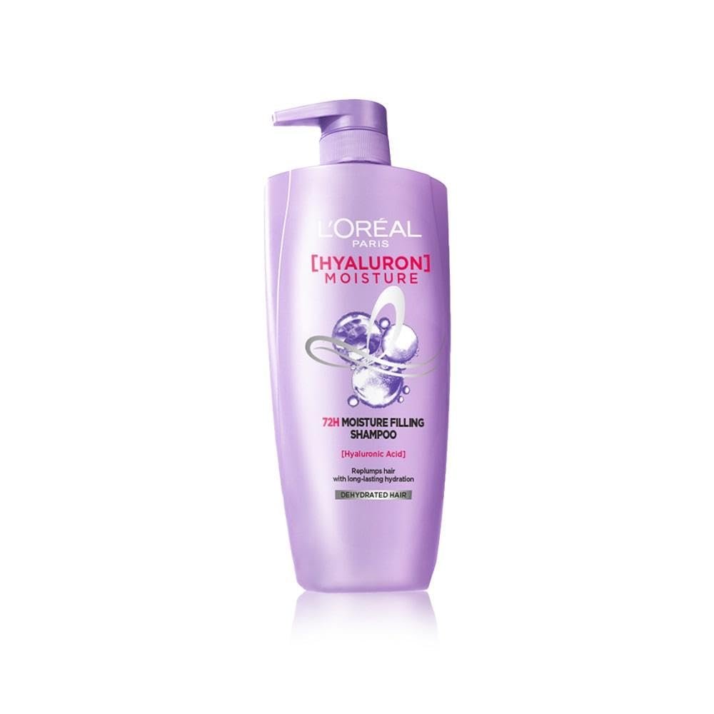 L’Oreal Paris L Oral Moisture Filling Shampoo, With Hyaluronic Acid, For Dry & Dehydrated Hair, Adds Shine Bounce, Hyaluron 72H, 650Ml. | 650Ml
