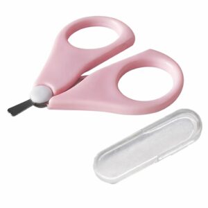 GOCART WITH G LOGO New Born Baby Safety Nail Scissors With Circular Cutter Head (Pink)