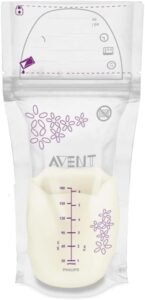 Philips Avent Breast Milk Storage Bags – 25 Bags | Ultimate Protection for Your Breast Milk | Can be stored in The Fridge or Freezer | Pre-sterilized for immediate use | SCF603/25