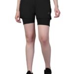 CHKOKKO Gym Shorts for Women Workout Sports Running Quick Dry Fit Double Layer Inner Compression with Pockets Breathable Lightweight Wear