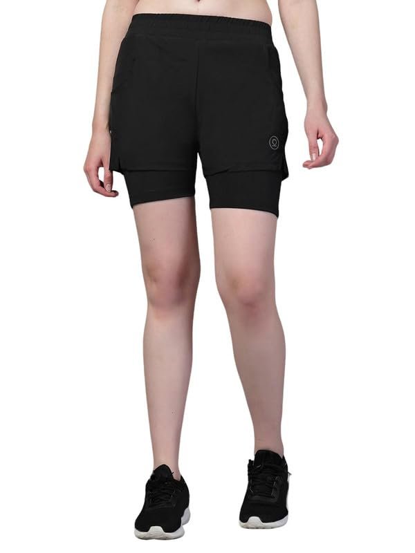 CHKOKKO Gym Shorts for Women Workout Sports Running Quick Dry Fit Double Layer Inner Compression with Pockets Breathable Lightweight Wear