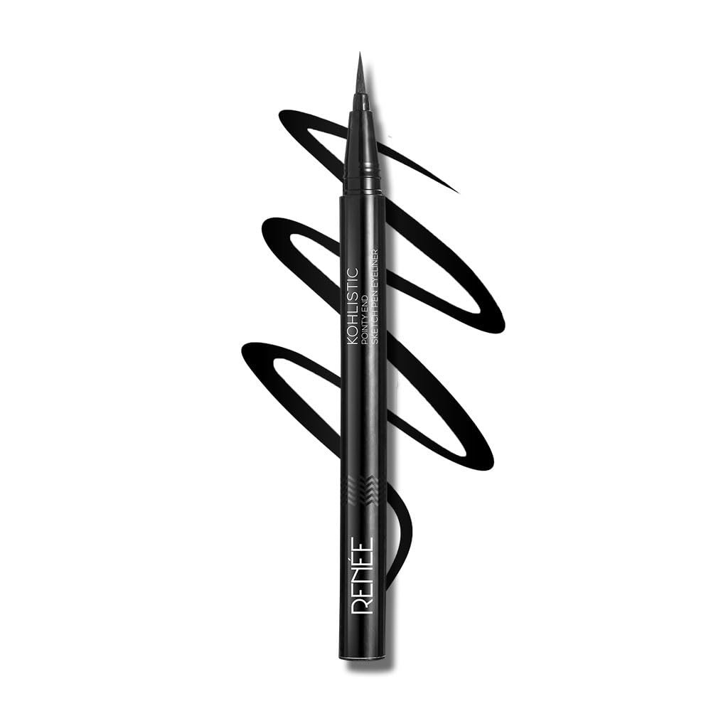 RENEE Pointy End Sketch Pen Smudge Proof Eyeliner – Matte Finish, Light Weight, Water Resistant, Long Stay Highly Pigmented with One Stroke Application Formula – Black