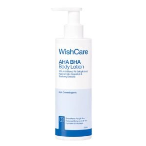 WishCare AHA BHA Body Lotion For Dry Skin | Provides Deep Hydration, Detans & Smooths Rough Skin | With 10% AHA & 1% BHA | Daily Use Body Lotion For Women & Men | 200ml
