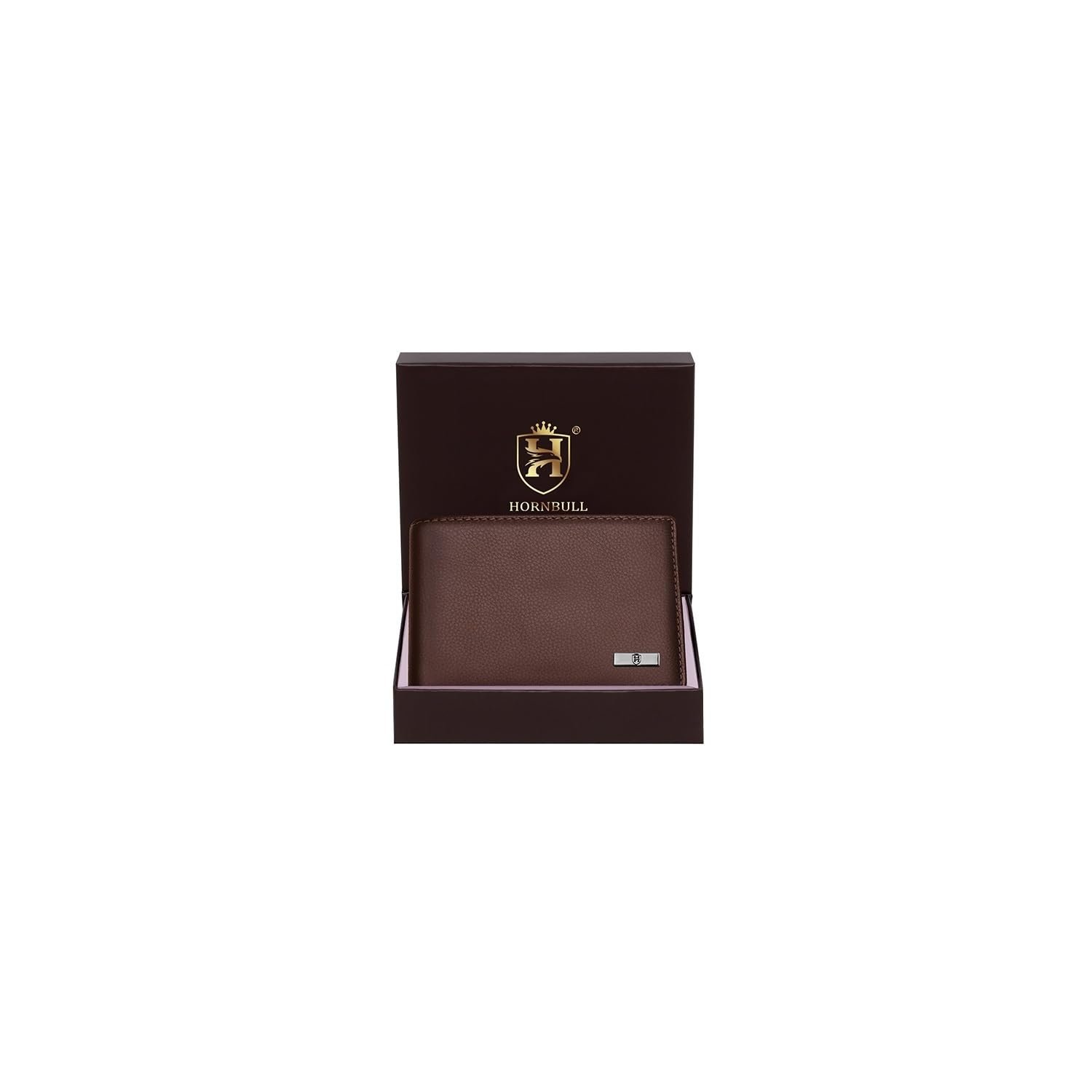 HORNBULL Maddison Men’s Brown Genuine Leather Wallet | Branded Quality Wallet for Men with RFID Blocking | Mens Gift Set