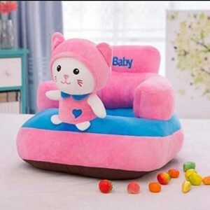 TIB Baby Soft Plush Cushion Supporting Baby Sofa Seat OR Rocking Chair for Kids(Use for Baby 0 to 4 Years)-Cat Pink