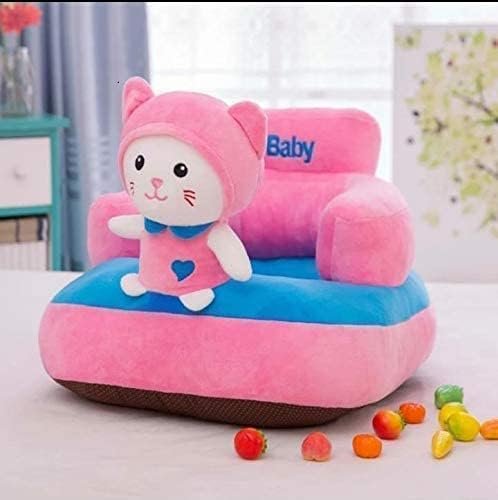 TIB Baby Soft Plush Cushion Supporting Baby Sofa Seat OR Rocking Chair for Kids(Use for Baby 0 to 4 Years)-Cat Pink