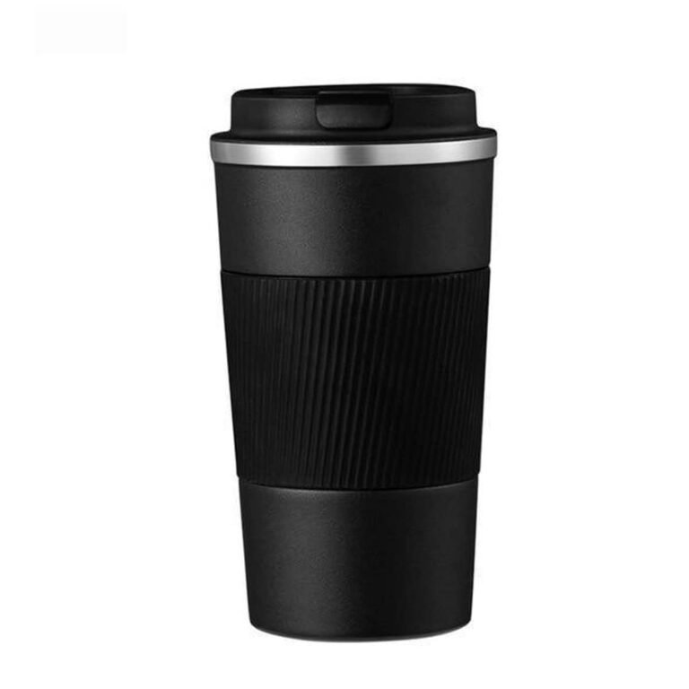 Wosta Insulated Travel Coffee Mug 2.0 | Double Wall Vacuum Stainless Steel Fat-Bottomed Coffee Cup Tumbler With Spill Proof Flip Lid For Hot And Ice Beverages (Black Color, 510 Ml), 510 Milliliter